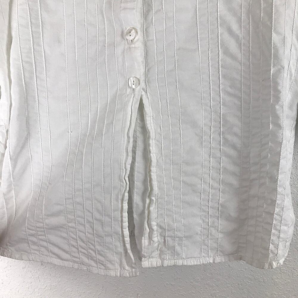 Flax 100% Cotton Long Roll-Tab Sleeve Button Front Tunic Beach Lagenlook Size S - Picture 7 of 15